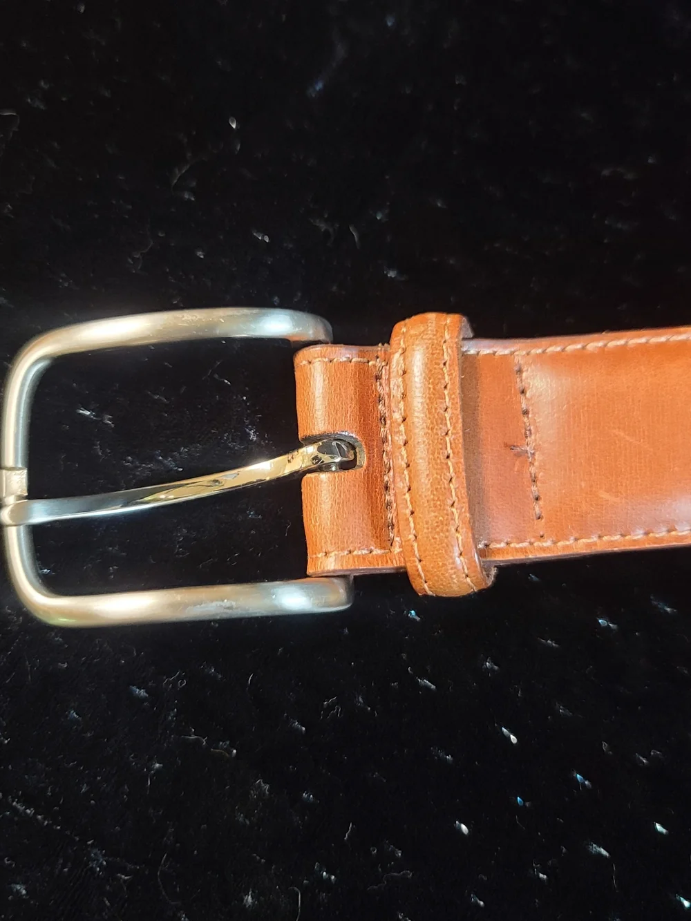 FootJoy Men's Brown Leather Belt with Brass-Tone Buckle